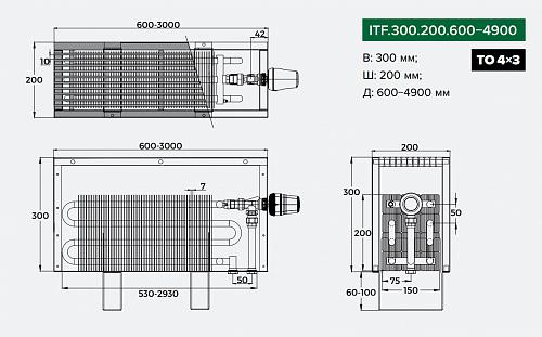 Itermic ITF 300-200-1100 конвектор напольный