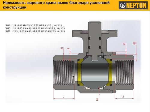 Neptun PROFI 12В 1 1/4 Кран шаровый с электроприводом