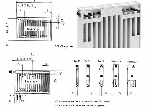 Kermi FKO 10 300х1400 панельный радиатор с боковым подключением