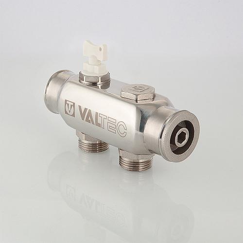 Valtec 1", 5 х 3/4" Коллектор 5 вых. из нержавеющей стали с межосевым расстоянием выходов 50 мм (евроконус)