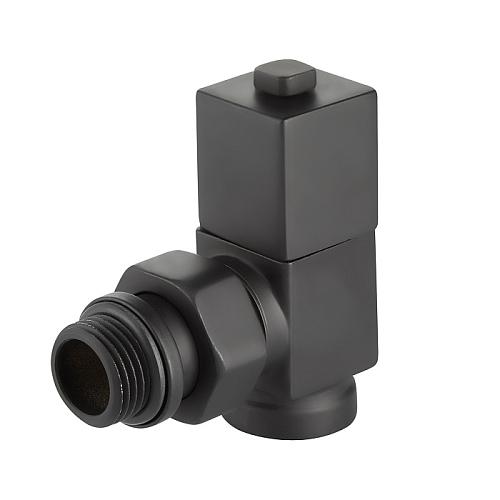 Royal Thermo Набор дизайн-вентилей CUBE угловой (черный) 1/2"