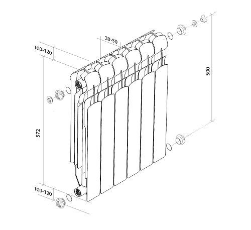 Royal Thermo Indigo Super 500/ 2 секции БиМеталлический радиатор 