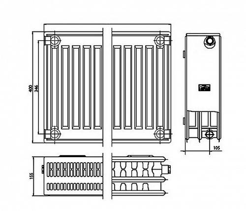 Kermi FKО 33 400х600 панельный радиатор с боковым подключением