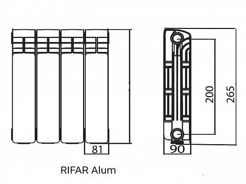 Rifar Alum 200 13 секции алюминиевый секционный радиатор