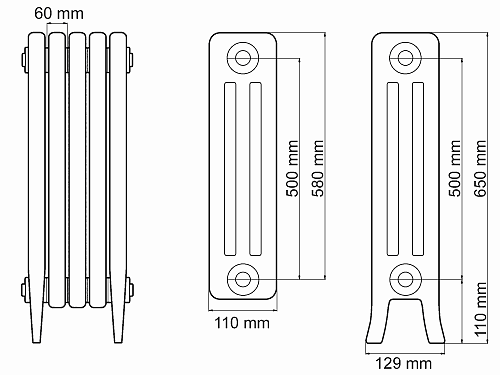 Radimax Loft 500 13 секции чугунный радиатор