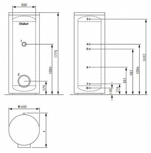 Vaillant uniSTOR VIH R 300/3 BR Бойлер косвенного нагрева