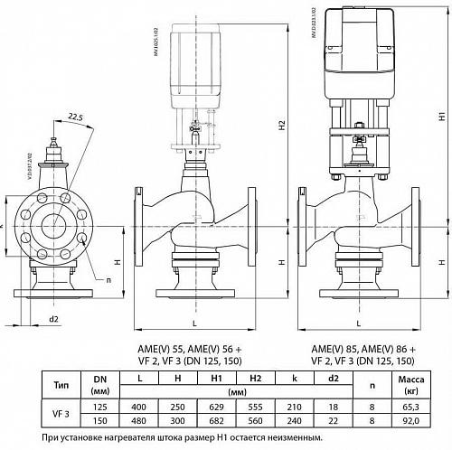 Danfoss VF 3 DN15 (065Z3352) Клапан регулирующий фланцевый Kvs-1 м3/ч