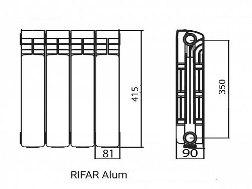Rifar Alum 350 08 секции алюминиевый секционный радиатор