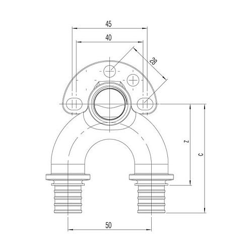 Проточный настенный угольник РЕХАУ 20/16-Rp 1/2 короткий RX+ арт. 14564171001