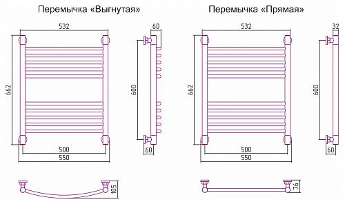 Сунержа Богема 600x500 Водяной полотенцесушитель 