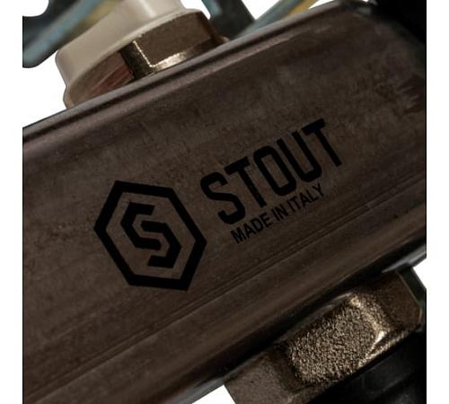 SMS 0932 000007 STOUT Коллектор из нержавеющей стали без расходомеров, с клапаном вып. воздуха и сливом 7 вых.