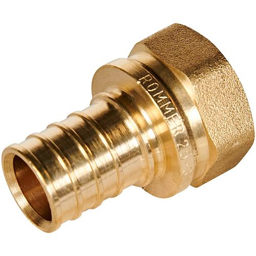 ROMMER Переходник с накидной гайкой 25xG3/4 для трубы из сшитого полиэтилена осевой