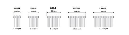 Arbonia 2180/10 секции N69 KlarLack нижнее подключение (прозрачный лак)