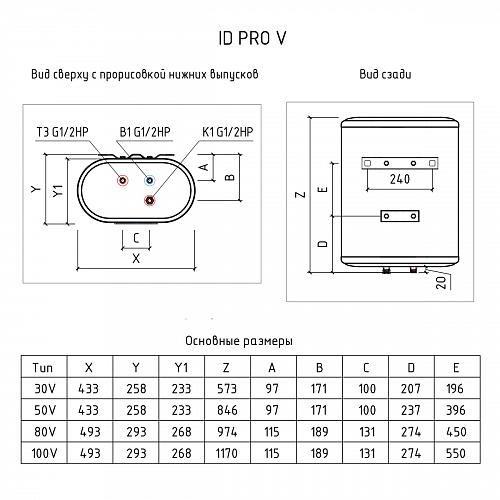 Thermex ID 50 V (pro) Wi-Fi Эл. накопительный водонагреватель