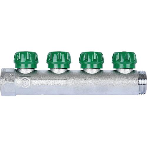 SMB-6850-011204 Stout Коллектор регулирующий 1", 4 отвода 1/2" (плоское уплотнение)