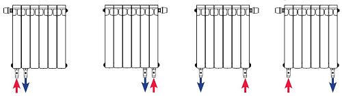 Rifar Alp Ventil 500 8 секции биметаллический радиатор с нижним правым подключением