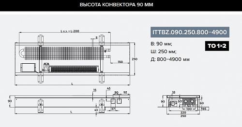 Itermic ITTBZ 090-3600-250 внутрипольный конвектор