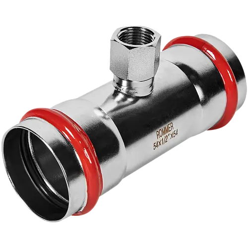 ROMMER Тройник-переходник ВПр-ВР 54х1/2, из нержавеющей стали, прессовой, арт. RSS-0015-005412