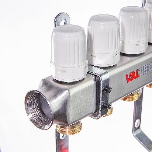 Valtec 1", 3 x 3/4", "евроконус" Коллекторный блок с регулировочными клапанами и расходомерами