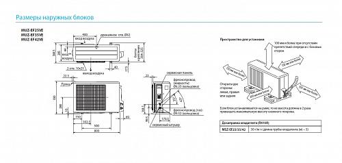 Настенные сплит-системы Mitsubishi Electric MSZ-EF25VES/ MUZ-EF25VE (silver) Design Inverter