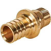 ROMMER Переходник с наружной резьбой 25xG1/2 для трубы из сшитого полиэтилена осевой