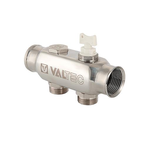 Valtec 1", 6 х 3/4" Коллектор 6 вых. из нержавеющей стали с межосевым расстоянием выходов 50 мм (евроконус)