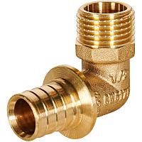 ROMMER Уголок-переходник с наружной резьбой 20xG1/2 для трубы из сшитого полиэтилена осевой