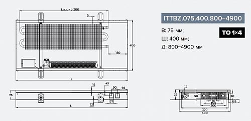 Itermic ITTBZ 075-3500-400 внутрипольный конвектор