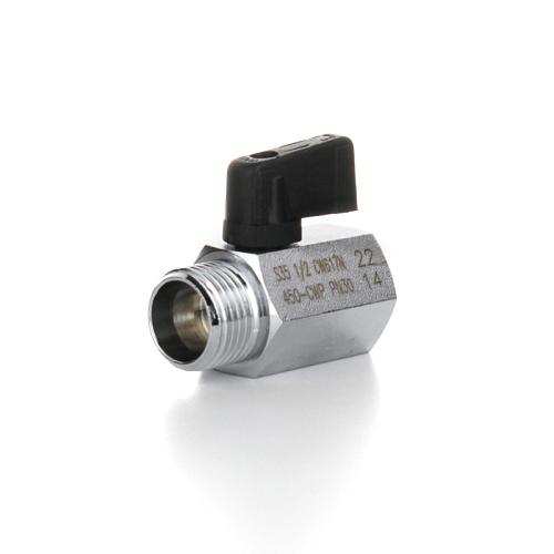 Elsen Кран шаровой латунный прямой MINI, НВ 1/2" - 1/2", ручка - бабочка