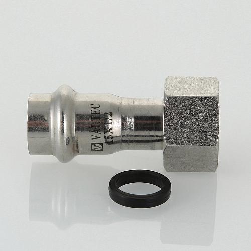 VALTEC 15 мм х 3/4" Пресс-фитинг из нержавеющей стали с накидной гайкой