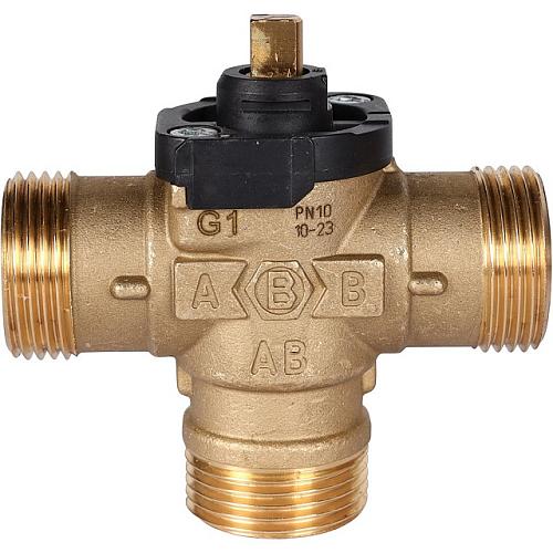 STOUT Компактный 3-Ходовой зональный клапан, сервопривод 230V, с кабелем 1м., НР 1", Kv 8