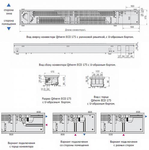 Varmann Qtherm ECO 175-90-1400 Внутрипольный  конвектор с принудительной конвекцией