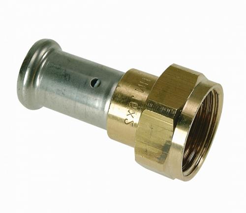 Henco Муфта 16x1/2" накидная гайка, плоское уплотнение латунь пресс