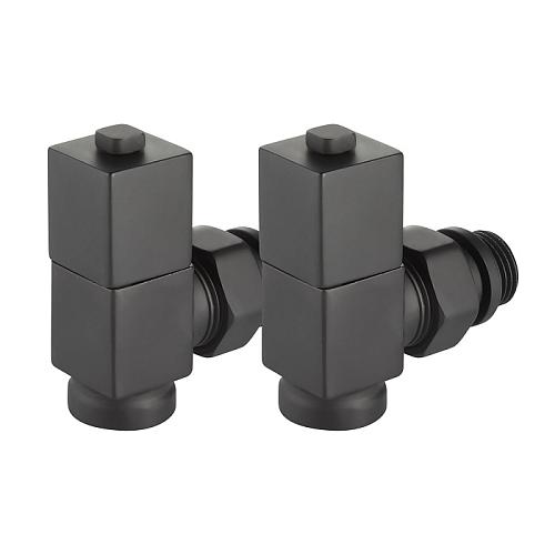 Royal Thermo Набор дизайн-вентилей CUBE угловой (черный) 1/2"