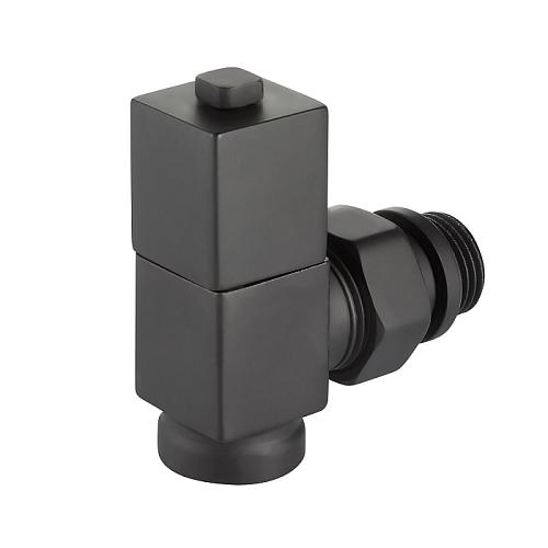 Royal Thermo Набор дизайн-вентилей CUBE угловой (черный) 1/2"