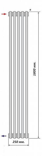 Purmo Delta Laserline AB 3180/5 секций боковое подключение