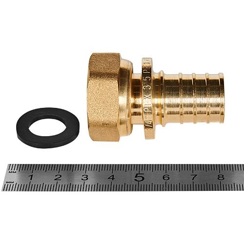 ROMMER Переходник с накидной гайкой 25xG3/4 для трубы из сшитого полиэтилена осевой