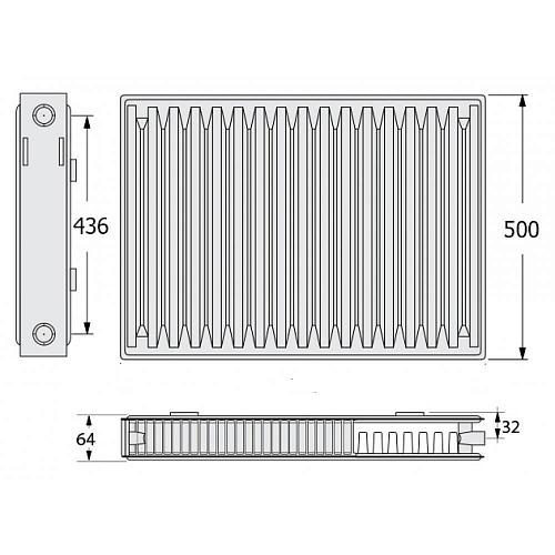 Kermi FKO 12  500x700 панельный радиатор с боковым подключением
