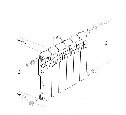 Royal Thermo Vittoria 350/ 12 секции БиМеталлический радиатор