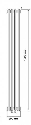 Purmo Delta Laserline MR 2180/4 секции центральное нижние подключение