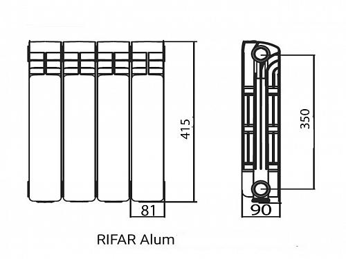 Rifar Alum 350 15 секции алюминиевый секционный радиатор