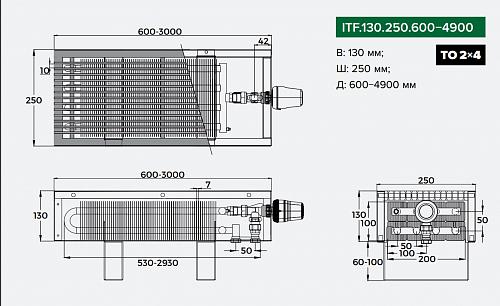 Itermic ITF 130-250-1100 конвектор напольный