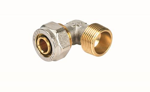 Henco Угольник 90° обжим НР 16x1/2" латунь