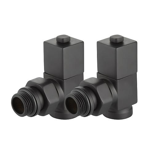 Royal Thermo Набор дизайн-вентилей CUBE угловой (черный) 1/2"