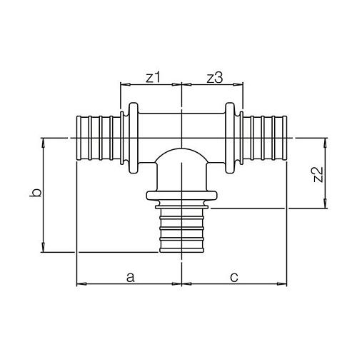 Тройник Rehau Rautherm S с уменьшенным боковым проходом 17-10-17