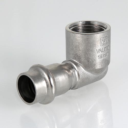 VALTEC 18 мм х 1/2" Пресс-угольник из нержавеющей стали с внутренней резьбой