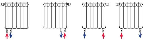 Rifar Alp Ventil 500 4 секции биметаллический радиатор с нижним правым подключением