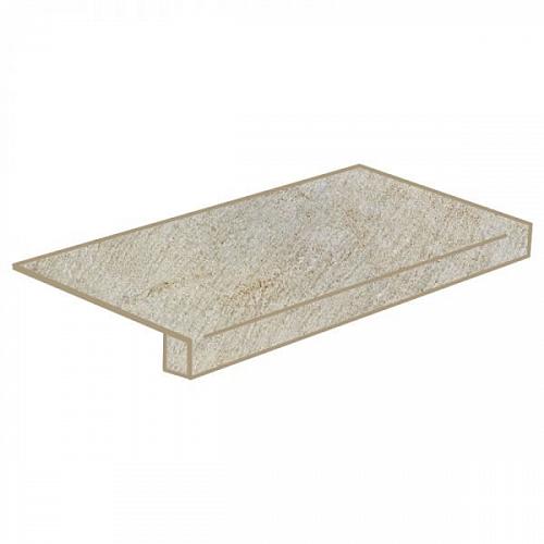 Caesar Roxstones scalino sagomato White Quartz soft 33x60 см Ступень