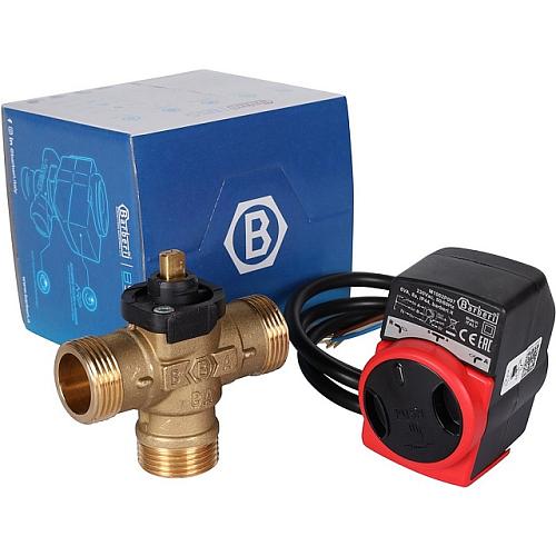 STOUT Компактный 3-Ходовой зональный клапан, сервопривод 230V, с кабелем 1м., НР 1", Kv 8